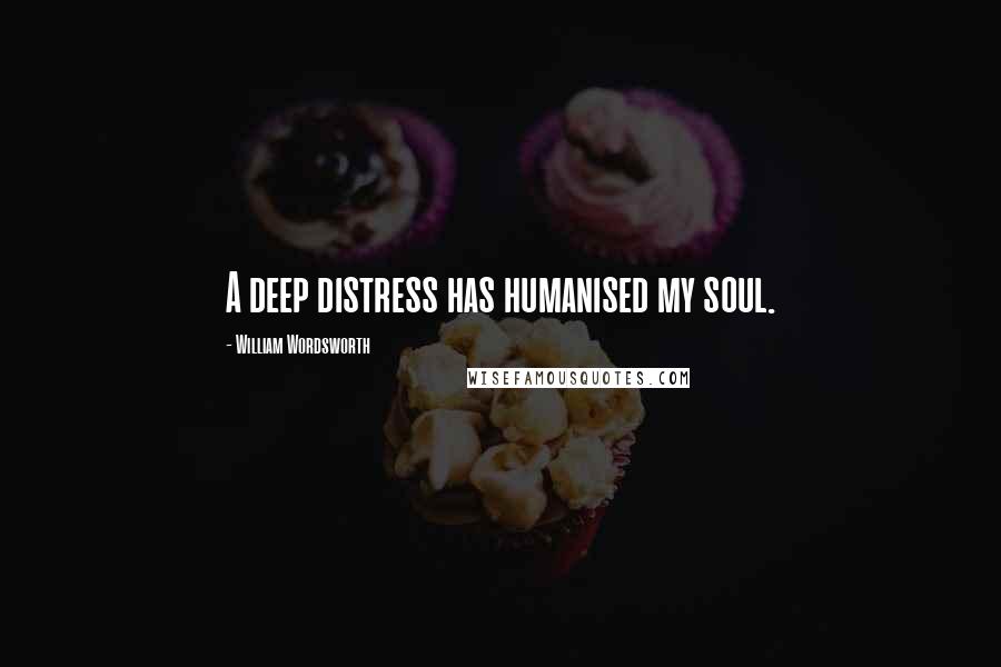 William Wordsworth quotes: A deep distress has humanised my soul.