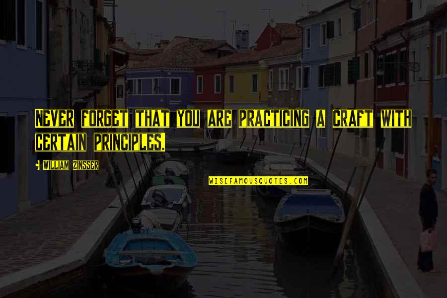 William Zinsser Quotes By William Zinsser: Never forget that you are practicing a craft William Zinsser Quotes By William Zinsser: Never forget that you are practicing a craft