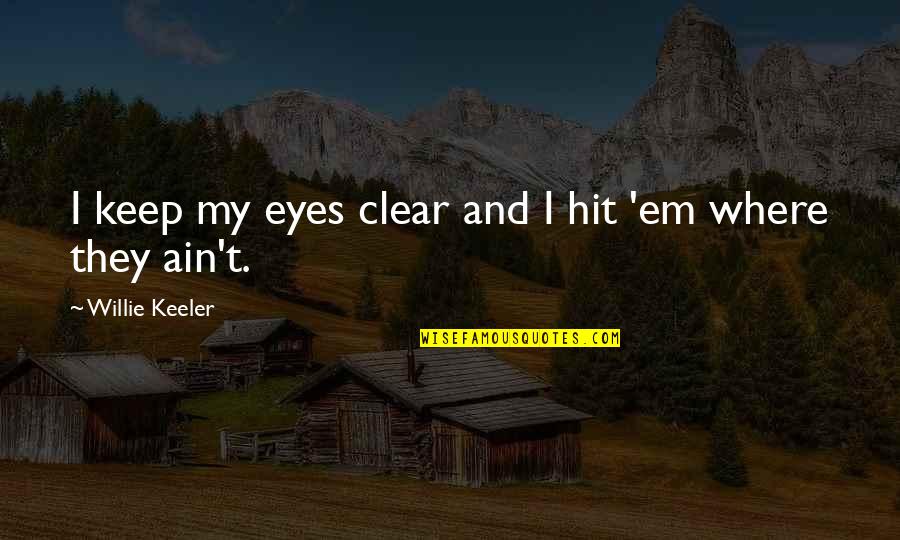 Willie Keeler Quotes By Willie Keeler: I keep my eyes clear and I hit