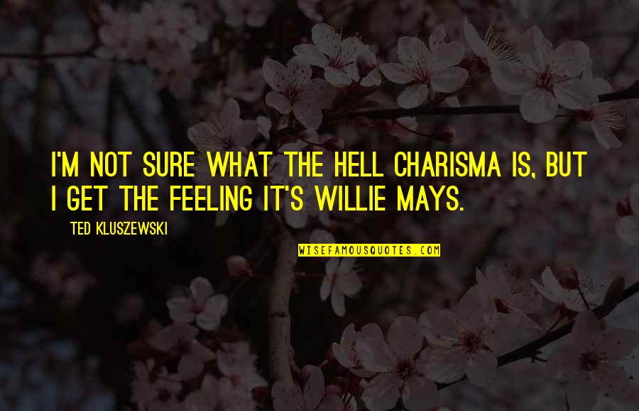 Willie Mays Baseball Quotes By Ted Kluszewski: I'm not sure what the hell charisma is,