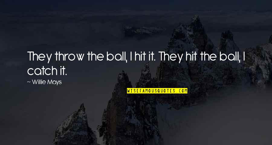 Willie O'keefe Quotes By Willie Mays: They throw the ball, I hit it. They