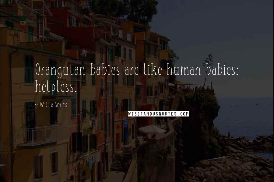 Willie Smits quotes: Orangutan babies are like human babies: helpless.