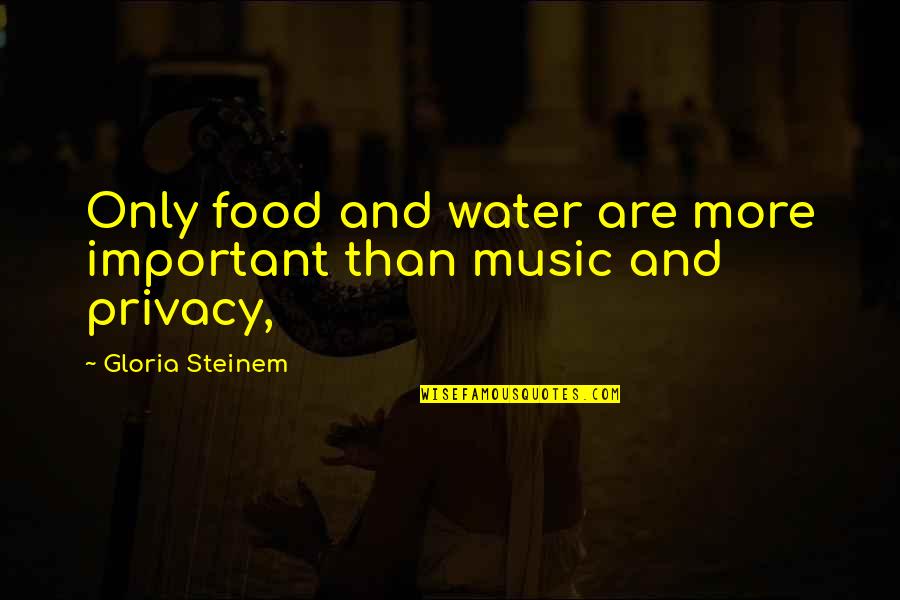 Willie Velasquez Quotes By Gloria Steinem: Only food and water are more important than Willie Velasquez Quotes By Gloria Steinem: Only food and water are more important than