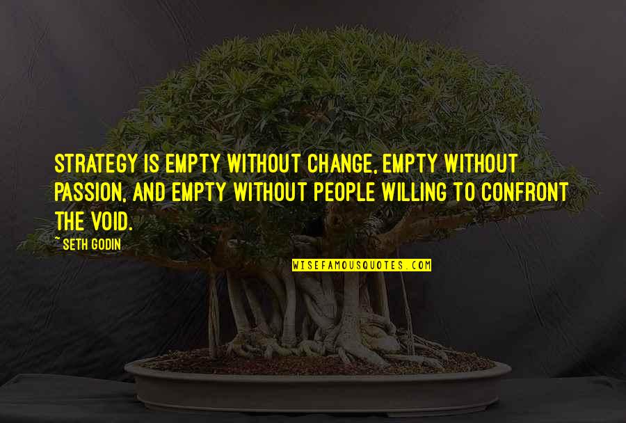 Willing To Change Quotes By Seth Godin: Strategy is empty without change, empty without passion,