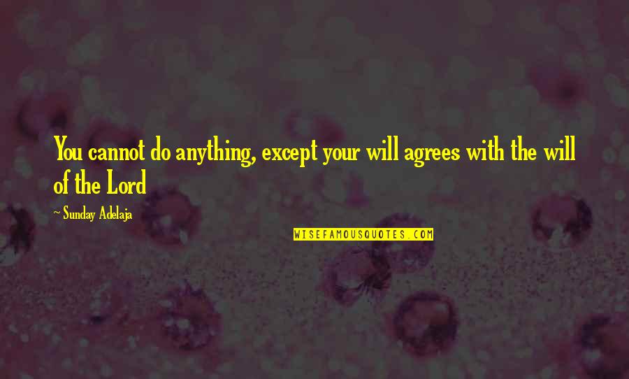 Willing To Do Anything For You Quotes By Sunday Adelaja: You cannot do anything, except your will agrees