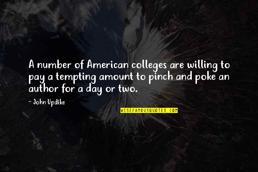 Willing To Pay For Quotes By John Updike: A number of American colleges are willing to