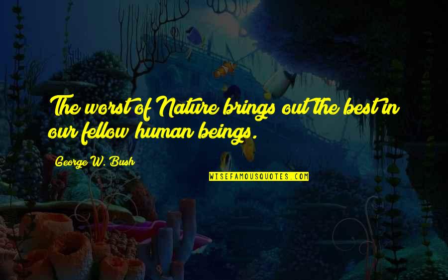 Willow Jenks Quotes By George W. Bush: The worst of Nature brings out the best Willow Jenks Quotes By George W. Bush: The worst of Nature brings out the best