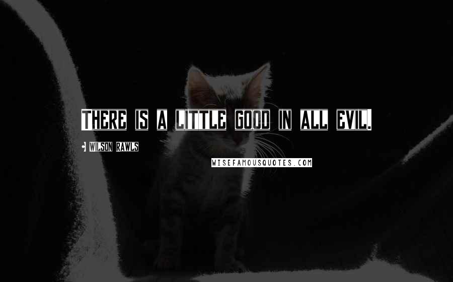 Wilson Rawls quotes: There is a little good in all evil.