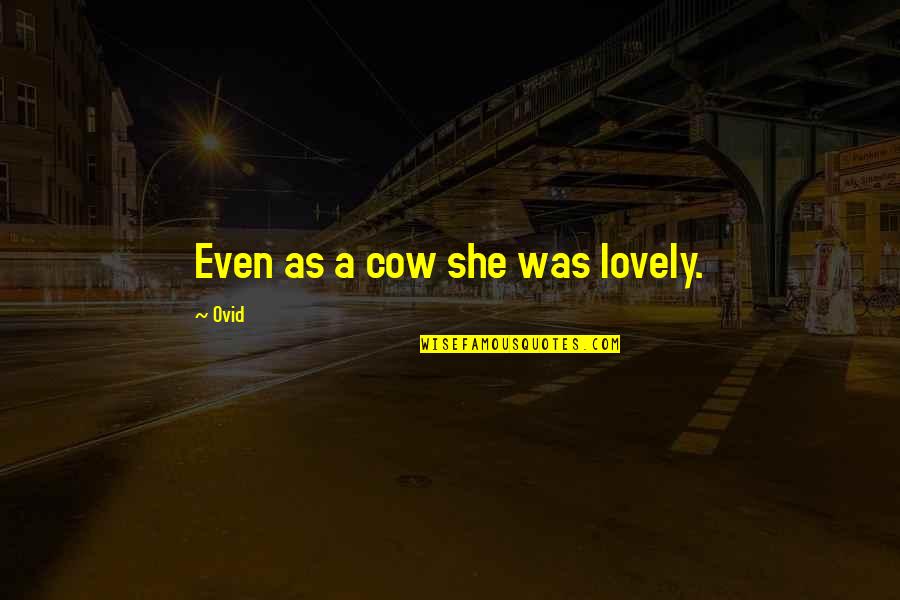 Wimmen Quotes By Ovid: Even as a cow she was lovely.