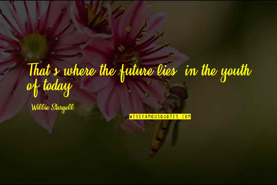Wimmerova Ka Na Quotes By Willie Stargell: That's where the future lies, in the youth Wimmerova Ka Na Quotes By Willie Stargell: That's where the future lies, in the youth