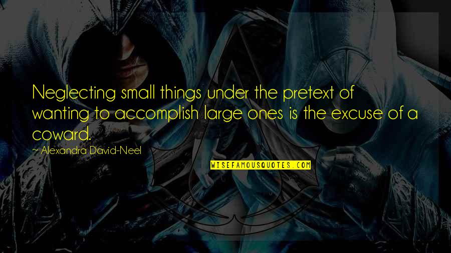 Wimpling Define Quotes By Alexandra David-Neel: Neglecting small things under the pretext of wanting Wimpling Define Quotes By Alexandra David-Neel: Neglecting small things under the pretext of wanting