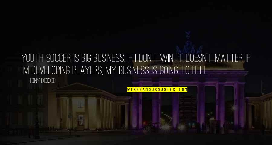 Win Big Quotes By Tony DiCicco: Youth soccer is big business. If I don't Win Big Quotes By Tony DiCicco: Youth soccer is big business. If I don't
