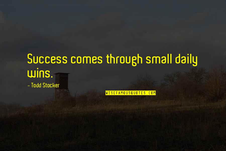 Win Motivational Quotes By Todd Stocker: Success comes through small daily wins.
