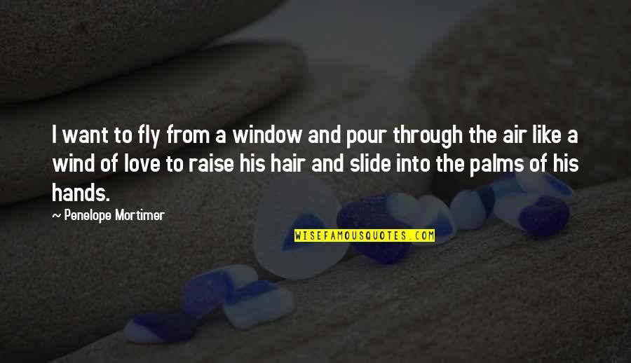 Wind And Hair Quotes By Penelope Mortimer: I want to fly from a window and