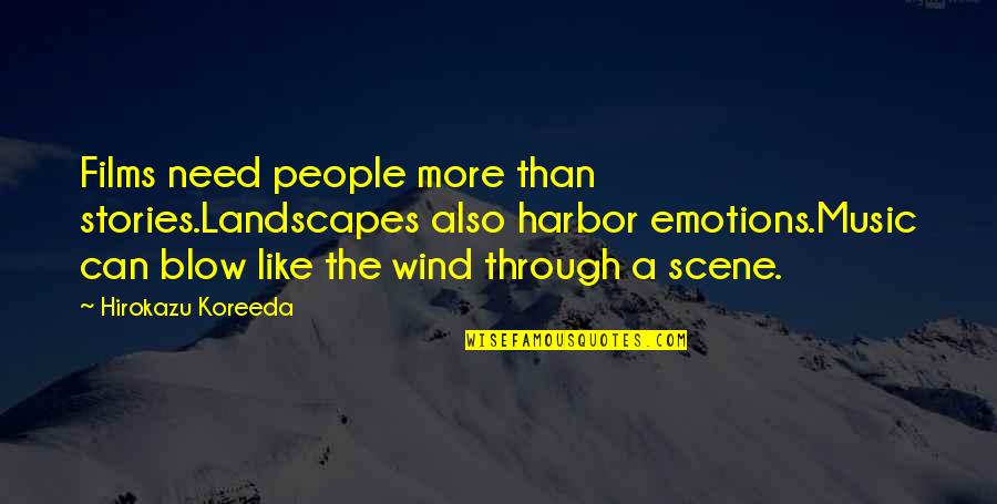 Wind Blow Quotes By Hirokazu Koreeda: Films need people more than stories.Landscapes also harbor