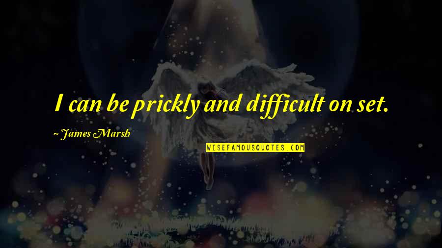 Wind Blow Through Quotes By James Marsh: I can be prickly and difficult on set. Wind Blow Through Quotes By James Marsh: I can be prickly and difficult on set.
