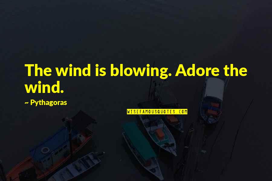 Wind Blowing Quotes By Pythagoras: The wind is blowing. Adore the wind.