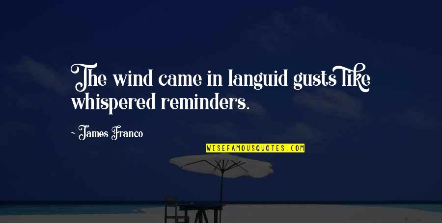 Wind Gusts Quotes By James Franco: The wind came in languid gusts like whispered