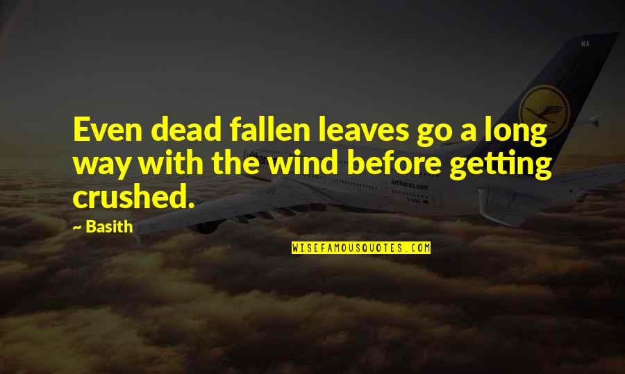 Wind In The Leaves Quotes By Basith: Even dead fallen leaves go a long way
