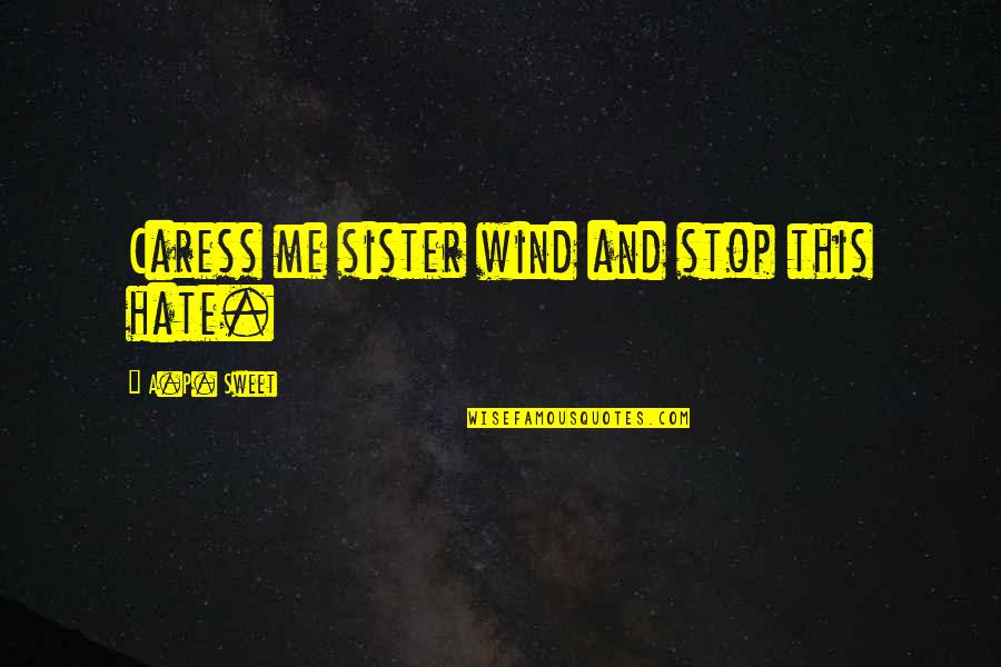Wind Me Up Quotes By A.P. Sweet: Caress me sister wind and stop this hate. Wind Me Up Quotes By A.P. Sweet: Caress me sister wind and stop this hate.