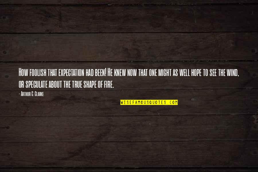 Wind Of Hope Quotes By Arthur C. Clarke: How foolish that expectation had been! He knew Wind Of Hope Quotes By Arthur C. Clarke: How foolish that expectation had been! He knew
