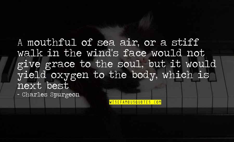 Wind On Face Quotes By Charles Spurgeon: A mouthful of sea air, or a stiff