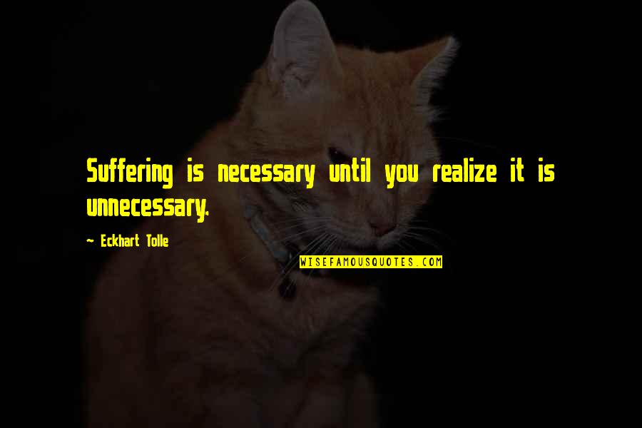 Wind Talker Quotes By Eckhart Tolle: Suffering is necessary until you realize it is