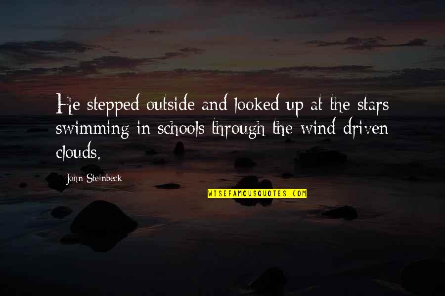 Wind Up In Quotes By John Steinbeck: He stepped outside and looked up at the Wind Up In Quotes By John Steinbeck: He stepped outside and looked up at the