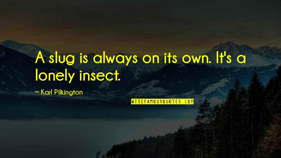 Windchimes Quotes By Karl Pilkington: A slug is always on its own. It's