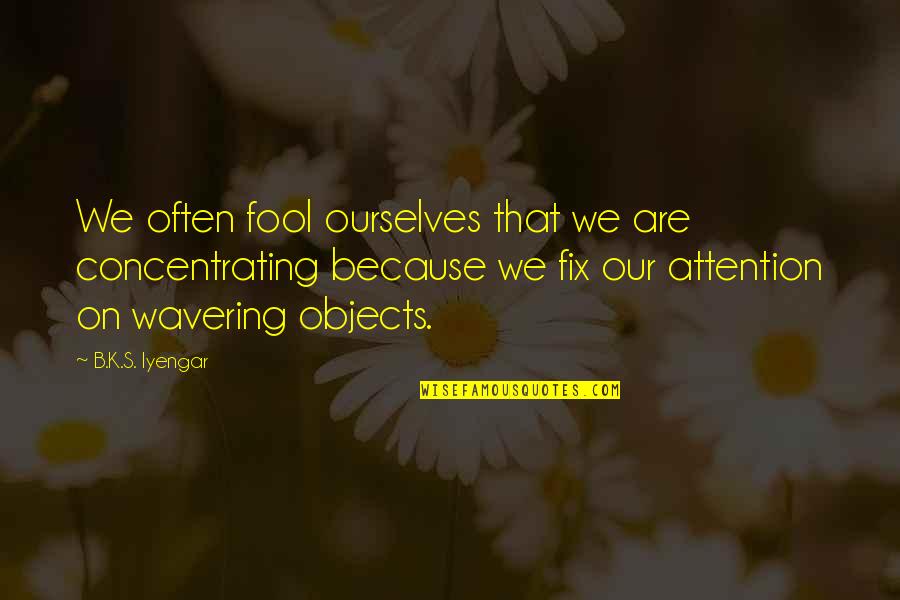 Windhaven Investment Quotes By B.K.S. Iyengar: We often fool ourselves that we are concentrating Windhaven Investment Quotes By B.K.S. Iyengar: We often fool ourselves that we are concentrating