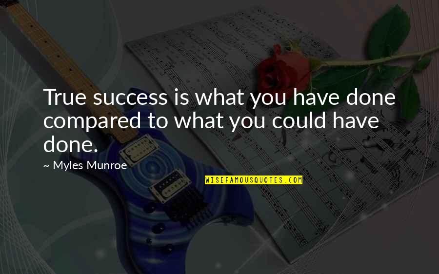 Winding Path Quotes By Myles Munroe: True success is what you have done compared
