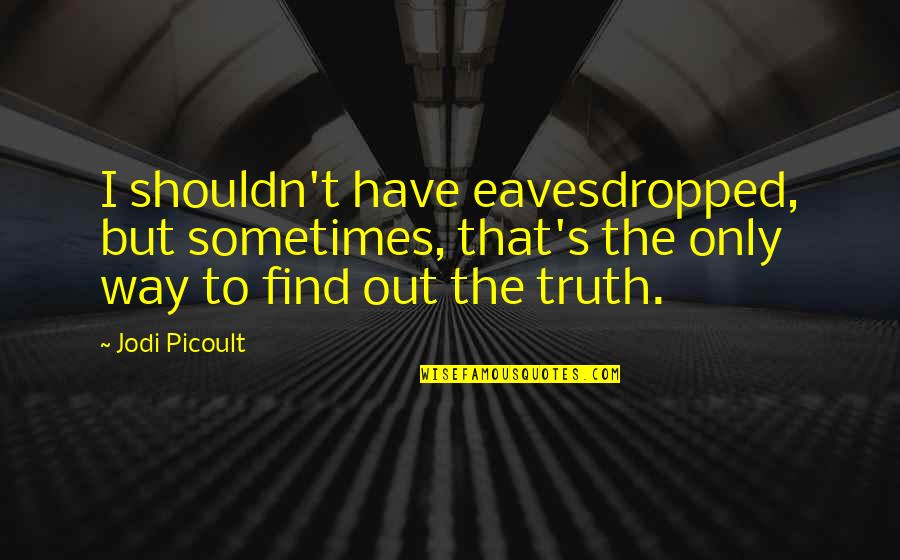 Window Installation Quotes By Jodi Picoult: I shouldn't have eavesdropped, but sometimes, that's the