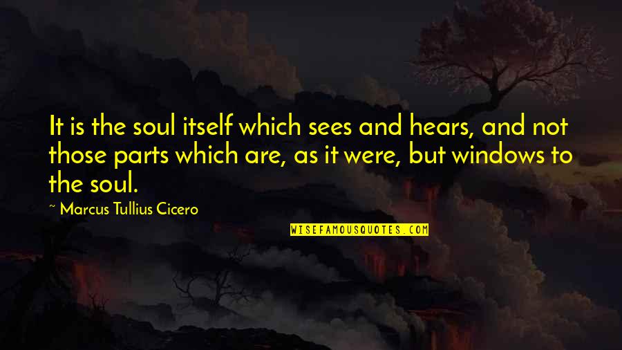 Windows Quotes By Marcus Tullius Cicero: It is the soul itself which sees and