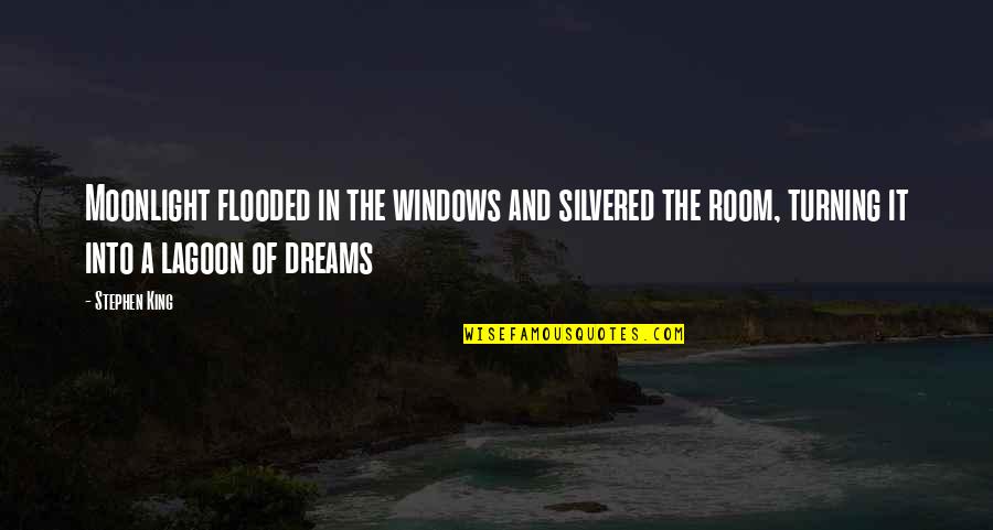 Windows Quotes By Stephen King: Moonlight flooded in the windows and silvered the