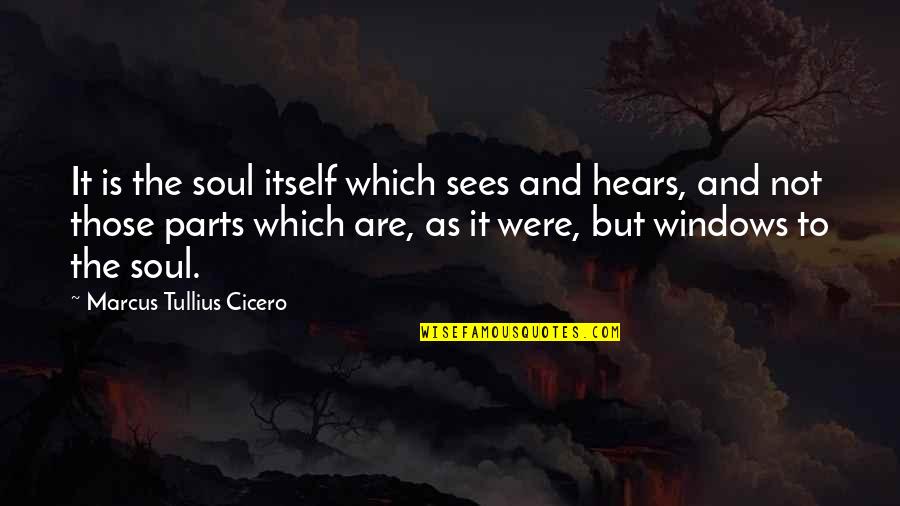Windows To The Soul Quotes By Marcus Tullius Cicero: It is the soul itself which sees and