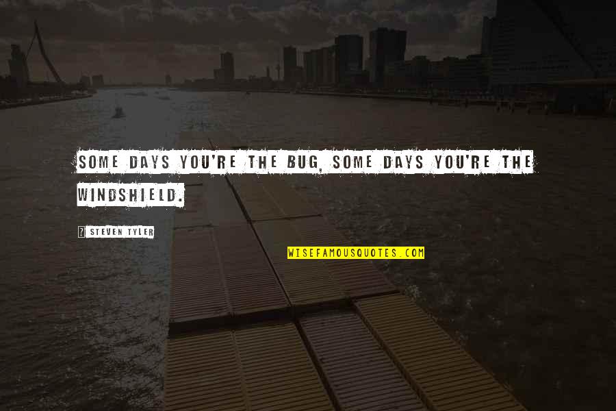 Windshield's Quotes By Steven Tyler: Some days you're the bug, some days you're