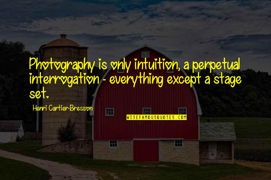 Windsor Davies Quotes By Henri Cartier-Bresson: Photography is only intuition, a perpetual interrogation -