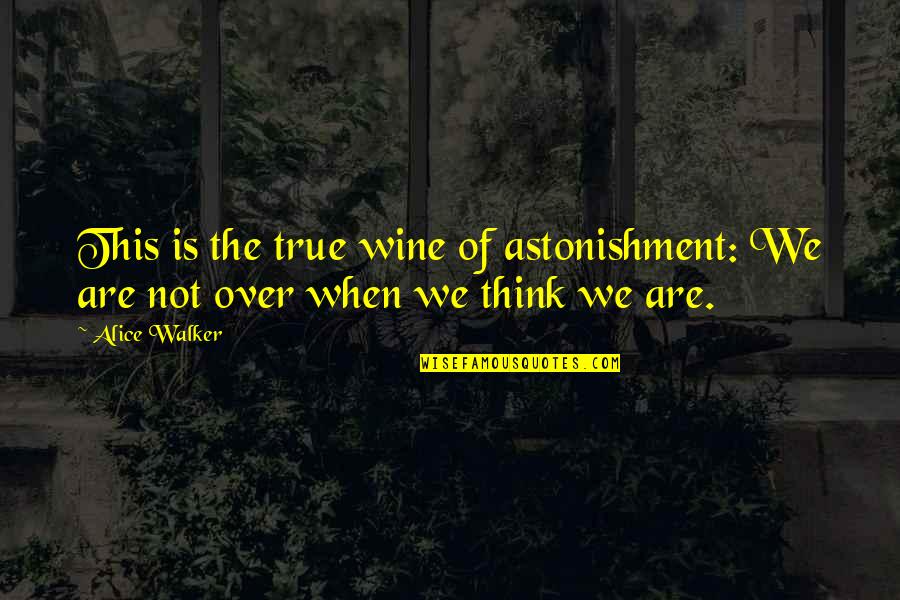 Wine And Aging Quotes By Alice Walker: This is the true wine of astonishment: We