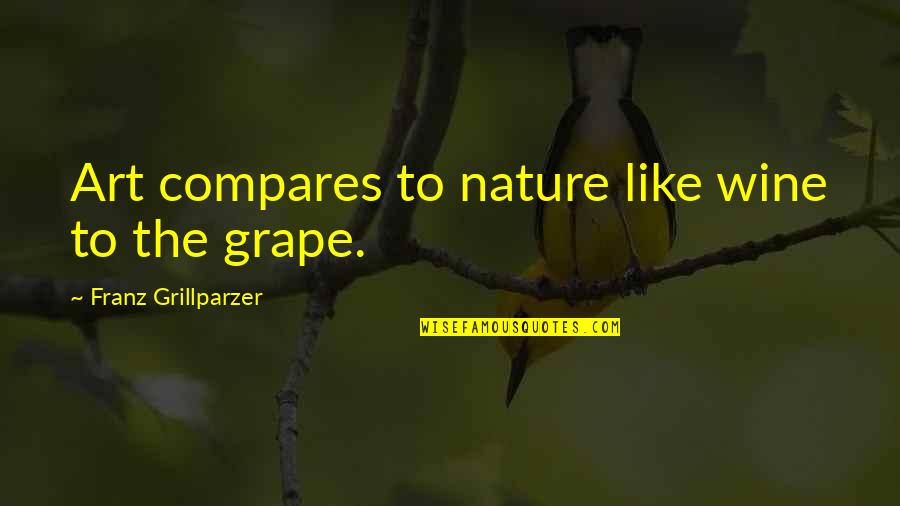 Wine Grape Quotes By Franz Grillparzer: Art compares to nature like wine to the