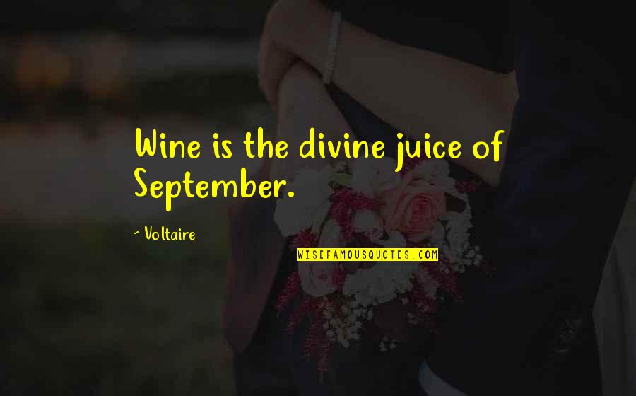 Wine Is Quotes By Voltaire: Wine is the divine juice of September.