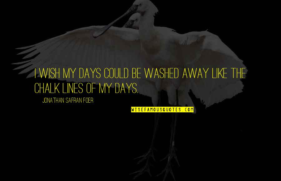 Winged Creatures Quotes By Jonathan Safran Foer: I wish my days could be washed away