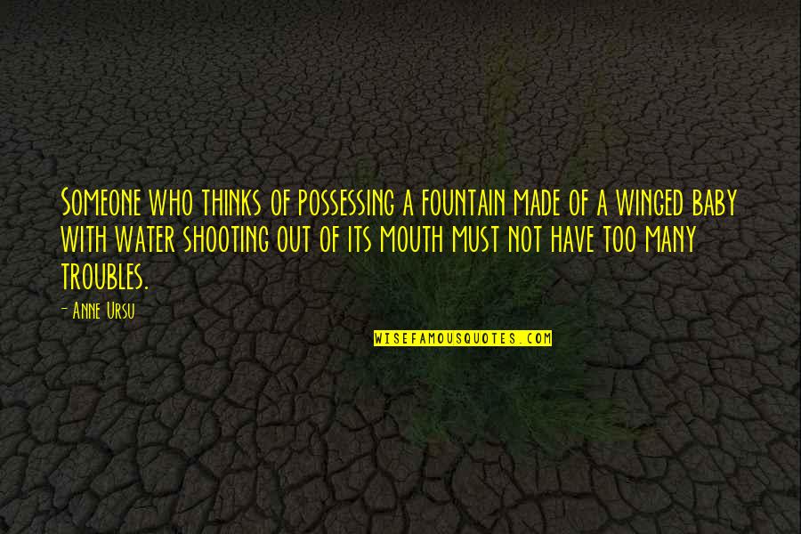 Winged Quotes By Anne Ursu: Someone who thinks of possessing a fountain made