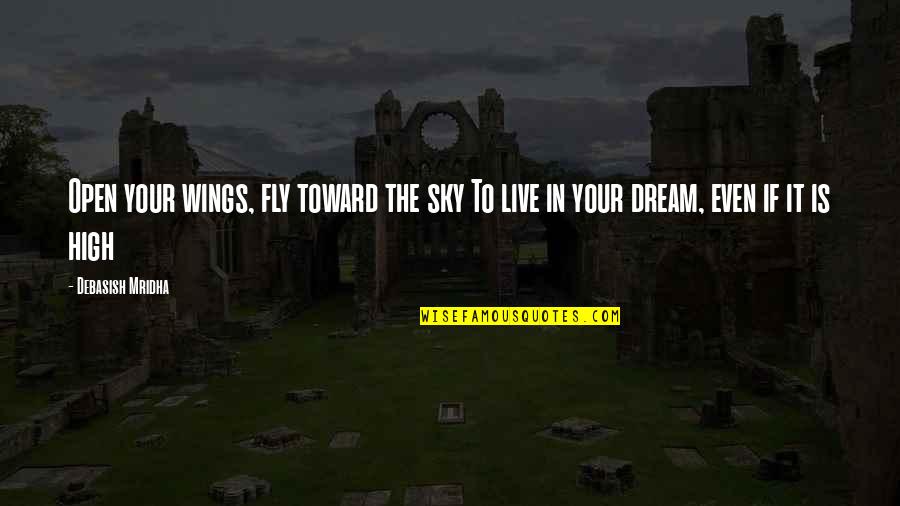 Wings And Dreams Quotes By Debasish Mridha: Open your wings, fly toward the sky To