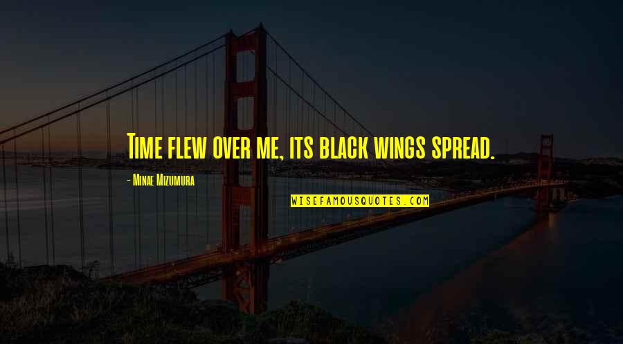 Wings Black Quotes By Minae Mizumura: Time flew over me, its black wings spread.