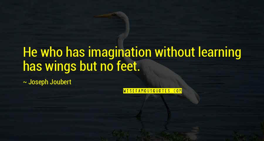 Wings Of Imagination Quotes By Joseph Joubert: He who has imagination without learning has wings