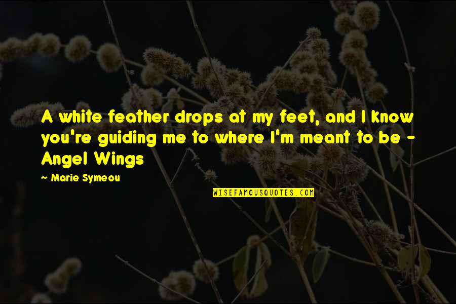 Wings The Song Quotes By Marie Symeou: A white feather drops at my feet, and