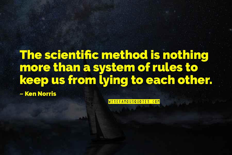 Winkies Eye Quotes By Ken Norris: The scientific method is nothing more than a Winkies Eye Quotes By Ken Norris: The scientific method is nothing more than a