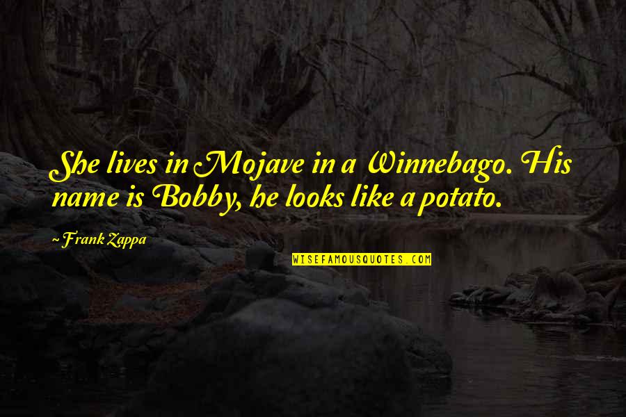 Winnebago Quotes By Frank Zappa: She lives in Mojave in a Winnebago. His