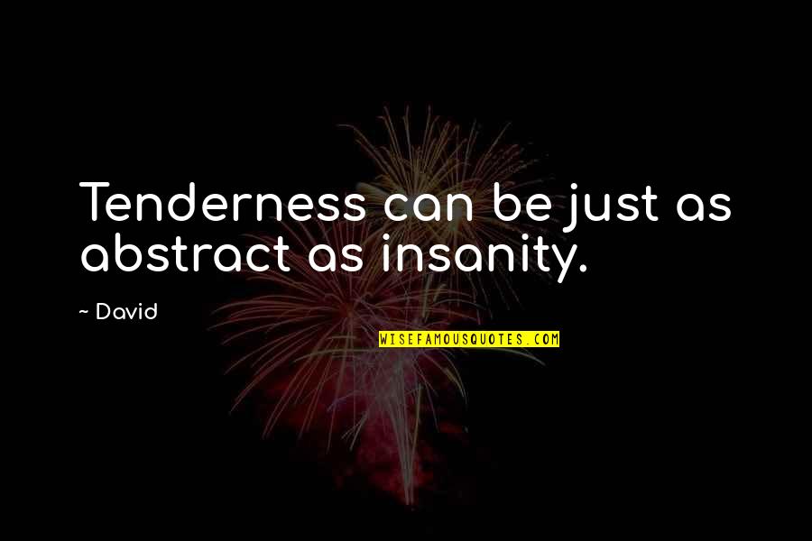 Winnie The Pooh Oh Bother Quotes By David: Tenderness can be just as abstract as insanity.