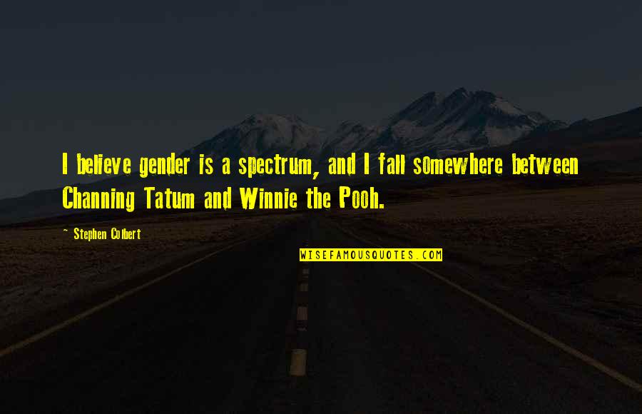Winnie's Quotes By Stephen Colbert: I believe gender is a spectrum, and I